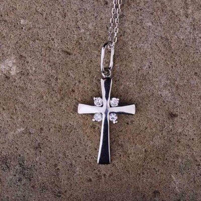 Подвеска "Крестик" (фианиты) (п01274)