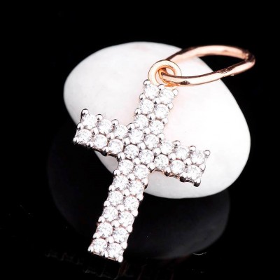 Золотой крестик с фианитами (п01934)